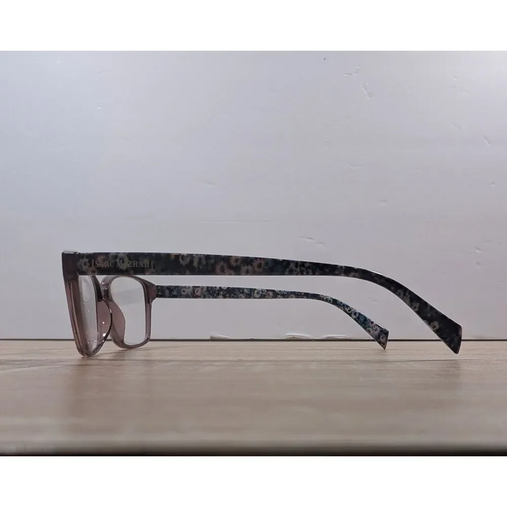 Isaac Mizrahi Eyeglasses  Brown Floral Arms Pre Owned